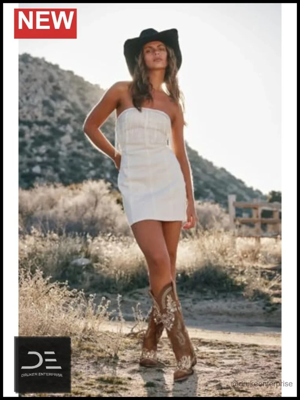 Women's Knee High Cowboy Boots - Pointed Toe Chunky Heel Rhinestone Embroidered
